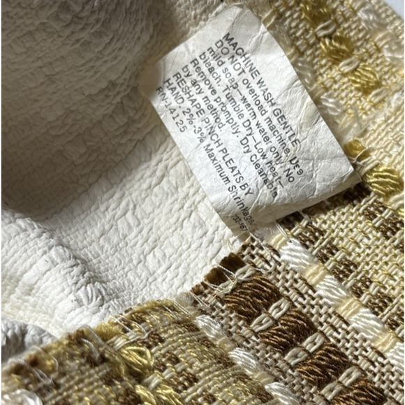 2 Vintage 1970s Pinch Pleat Curtains JC Penney Fashion Manor Embroidered Stripe - Picture 10 of 10